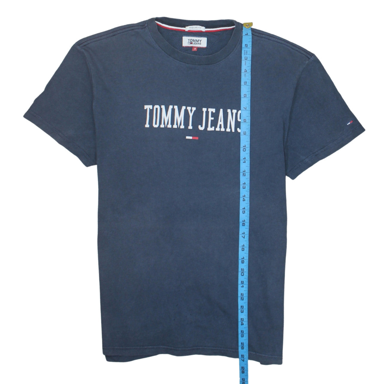 Tommy Jeans Men's Blue Regular Fit Logo Cotton T-Shirt Size S