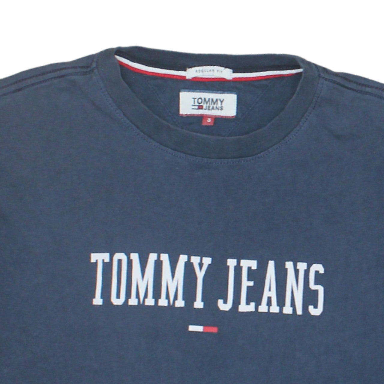 Tommy Jeans Men's Blue Regular Fit Logo Cotton T-Shirt Size S