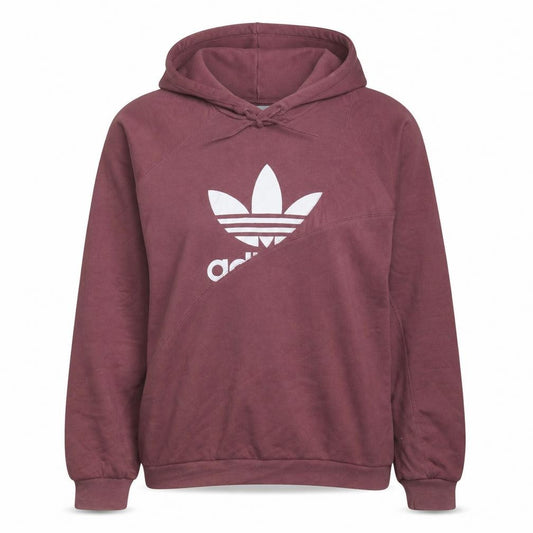 Adidas Womens Mauve Pullover Hoodie M Logo Graphic Cotton Blend
