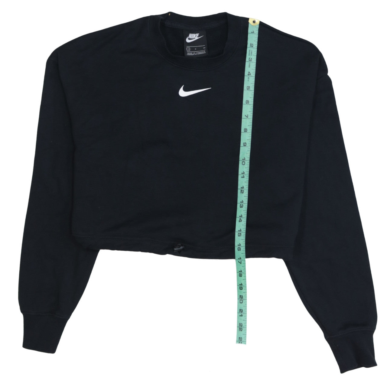 Nike Women's Black Small Cropped Pullover Sweatshirt