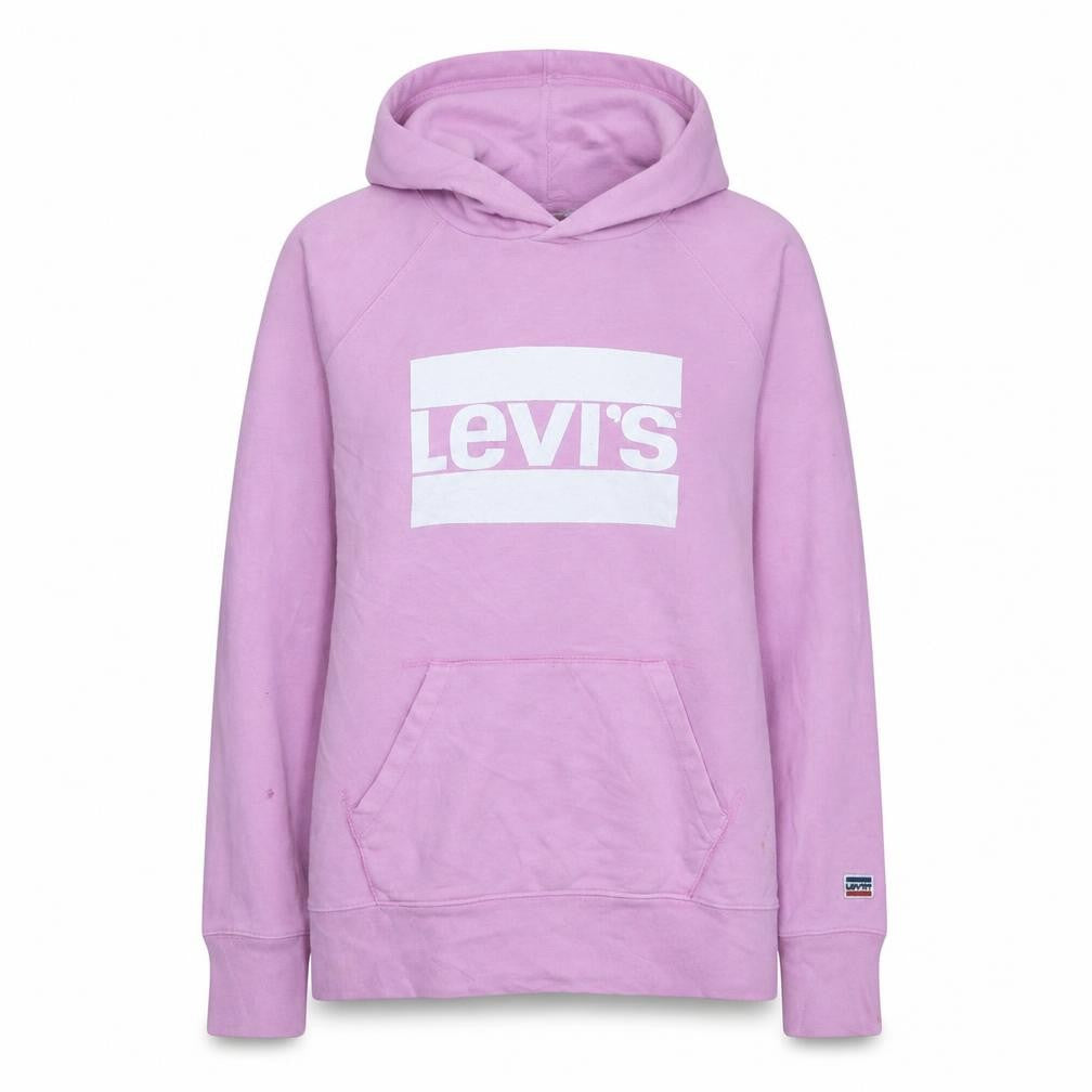 Levi's Womens Pink Pullover Hoodie Small Logo Graphic Hooded Sweatshirt