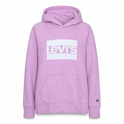 Levi's Womens Pink Pullover Hoodie Small Logo Graphic Hooded Sweatshirt