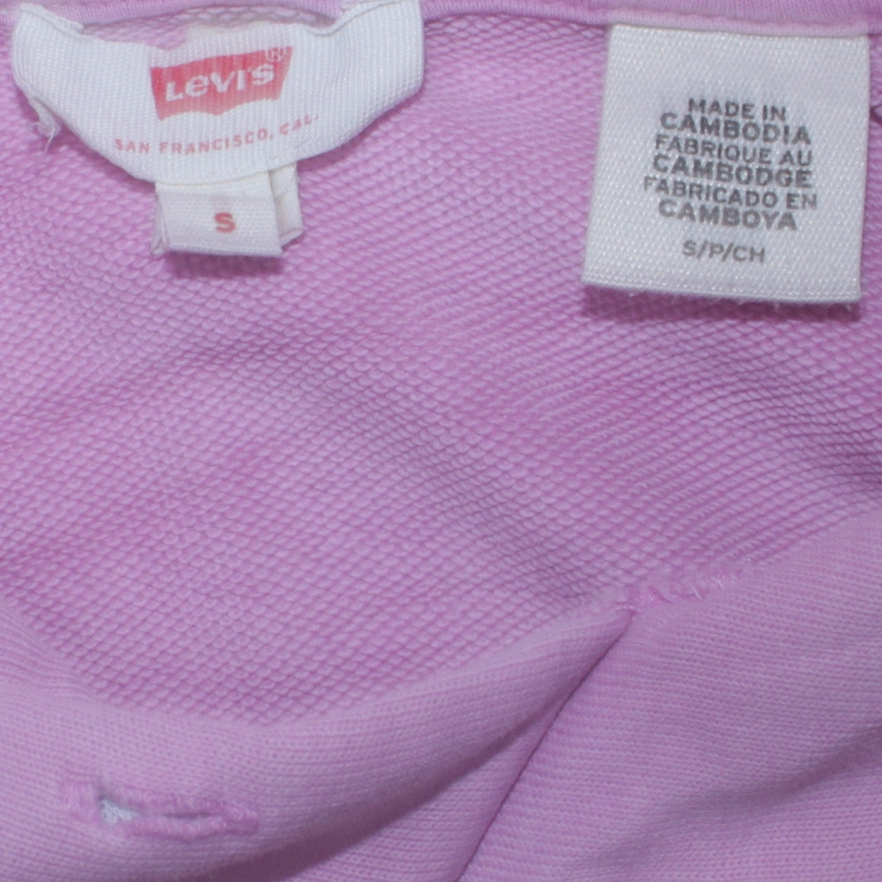 Levi's Womens Pink Pullover Hoodie Small Logo Graphic Hooded Sweatshirt
