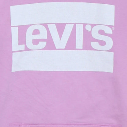 Levi's Womens Pink Pullover Hoodie Small Logo Graphic Hooded Sweatshirt