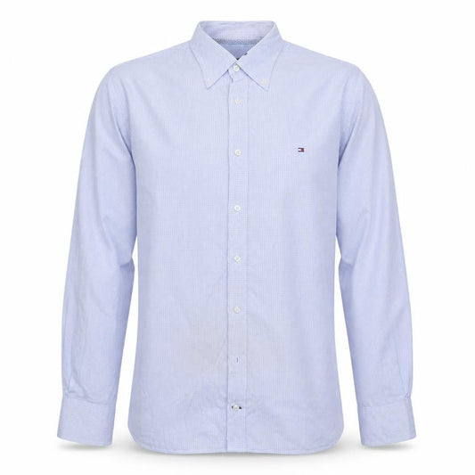 Tommy Hilfiger Men's Blue Checked Long Sleeve Button-Up Shirt Size L