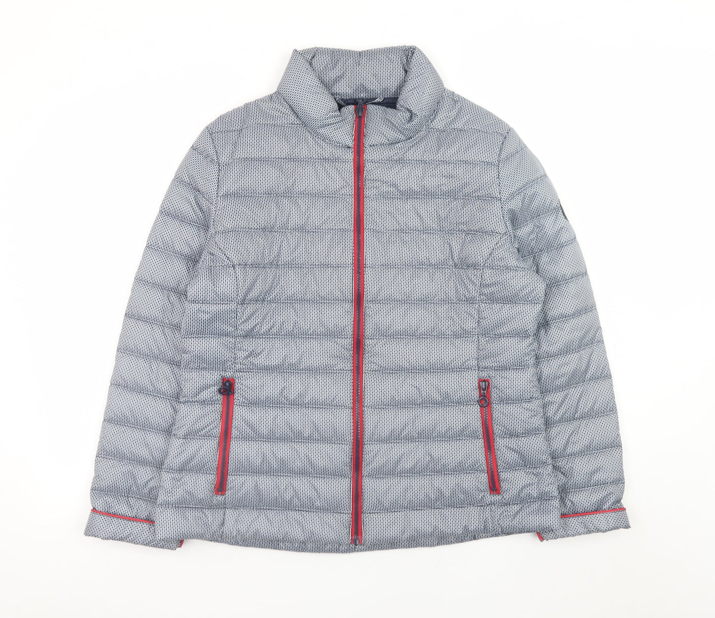 Junge Women’s Grey Puffer Jacket Size 12 Lightweight Quilted Coat