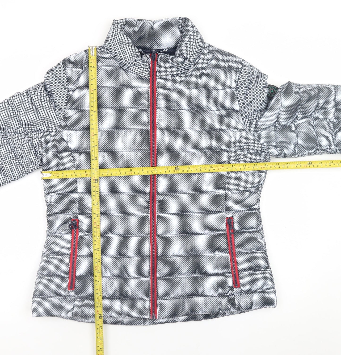 Junge Women’s Grey Puffer Jacket Size 12 Lightweight Quilted Coat