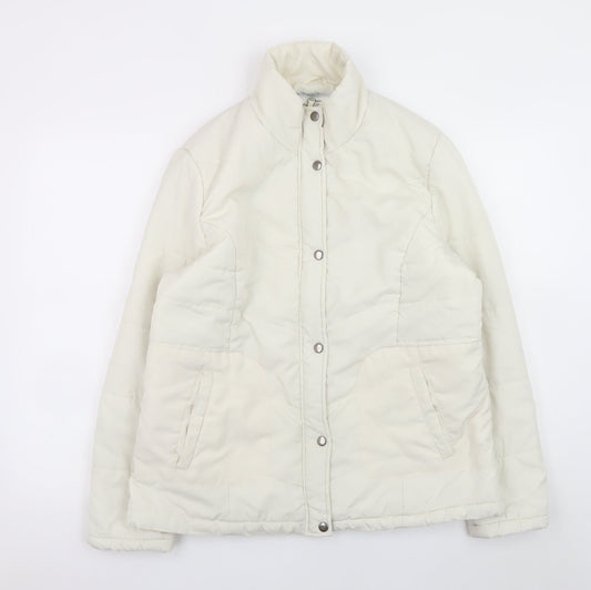 Store Twenty One Women Ivory Size 16 Puffer Jacket Full Zip