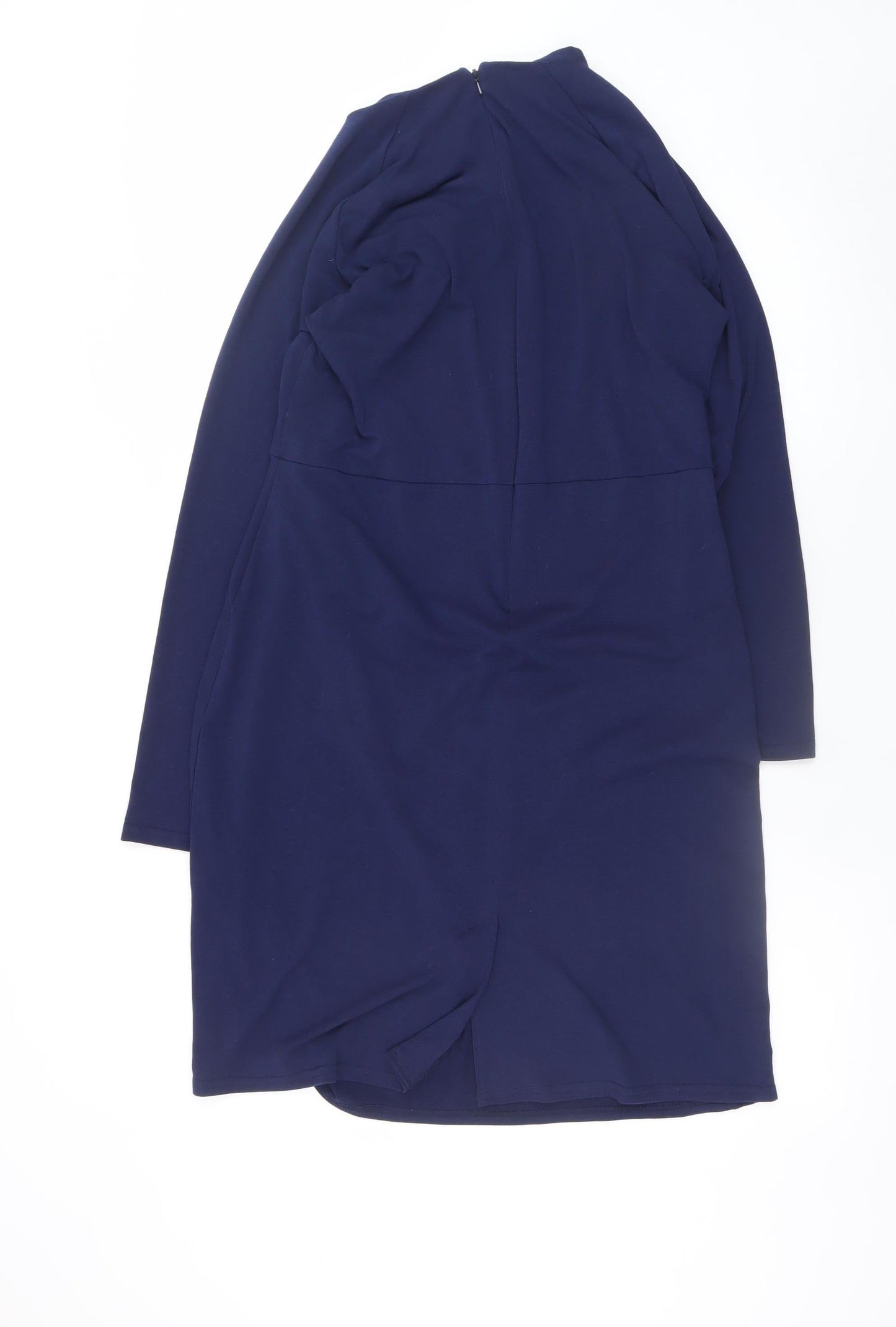 HotSquash Women Blue Size 18 Bodycon Knee Length Long Sleeve Dress