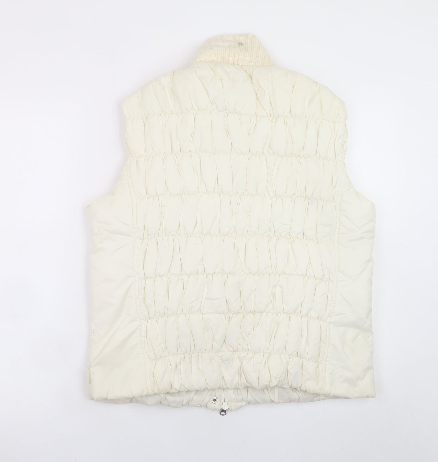 Marks and Spencer Per Una Women's Ivory Quilted Puffer Waistcoat L
