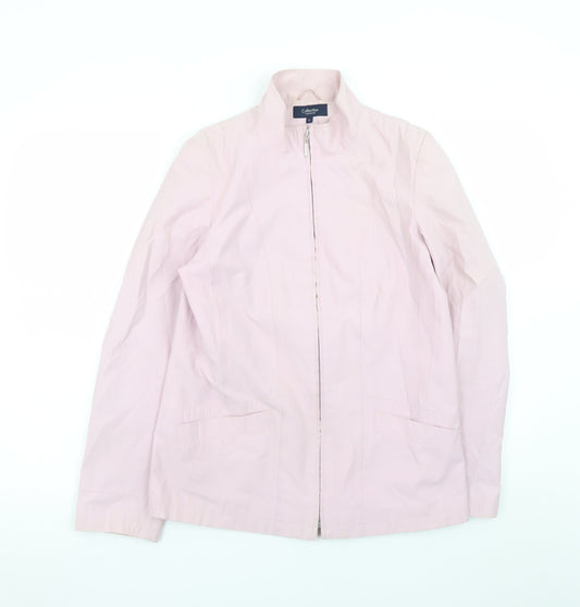 Debenhams Women Pink Size 12 Cotton Blend Zip Jacket