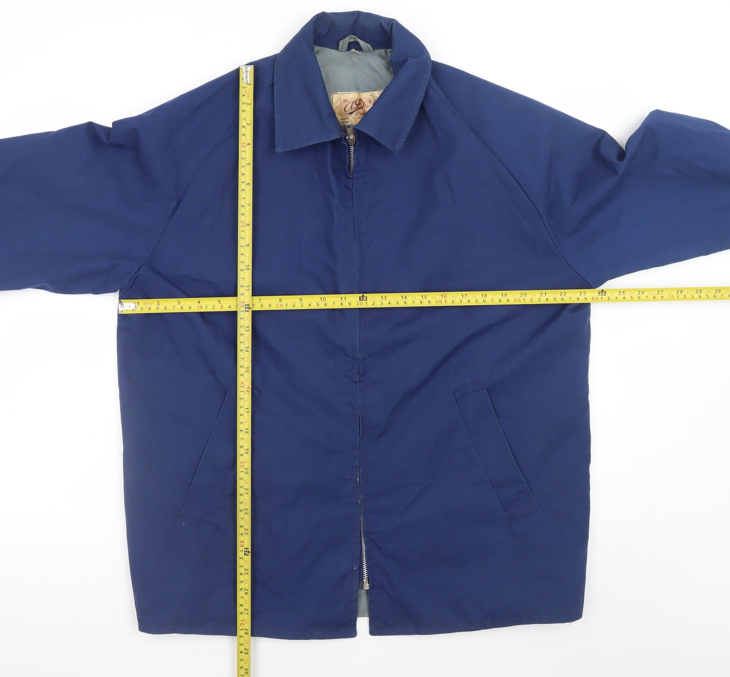 A.D. Mens Blue Polyester Cotton Golf Jacket L Regular Fit