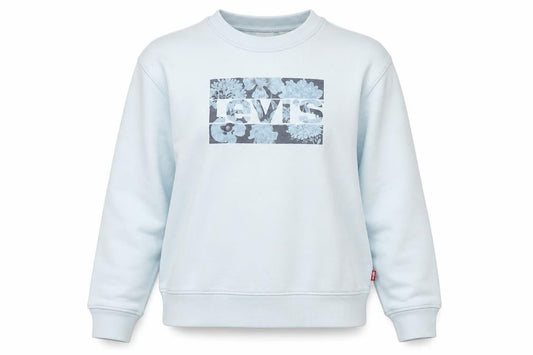 Levi's Women Blue Floral Logo Crew Neck Sweatshirt Size M