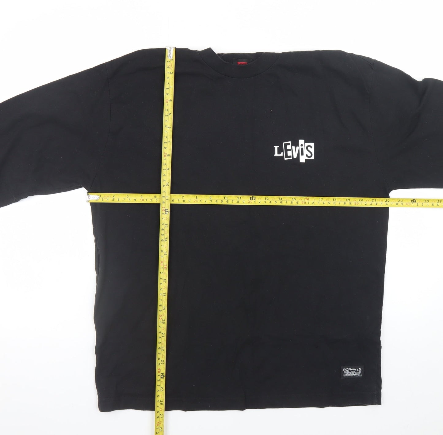 Levi's Men's Black Long Sleeve Crew Neck Logo T-Shirt Size M