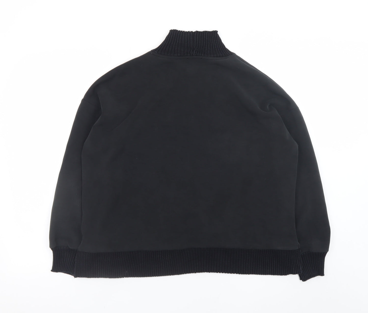 Yest Women Black Size 14 Mock Neck Long Sleeve Pullover Sweatshirt