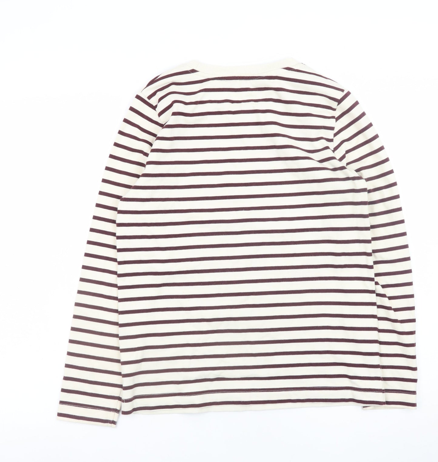 F&F Women’s Brown Striped Long Sleeve Cotton T-Shirt Size 8