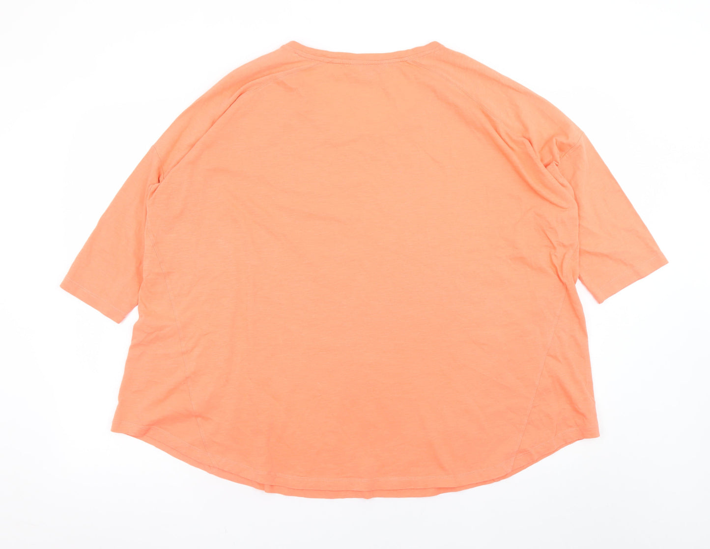 Hobbs Women’s Orange Cotton Jersey 3/4 Sleeve Relaxed T-Shirt XL