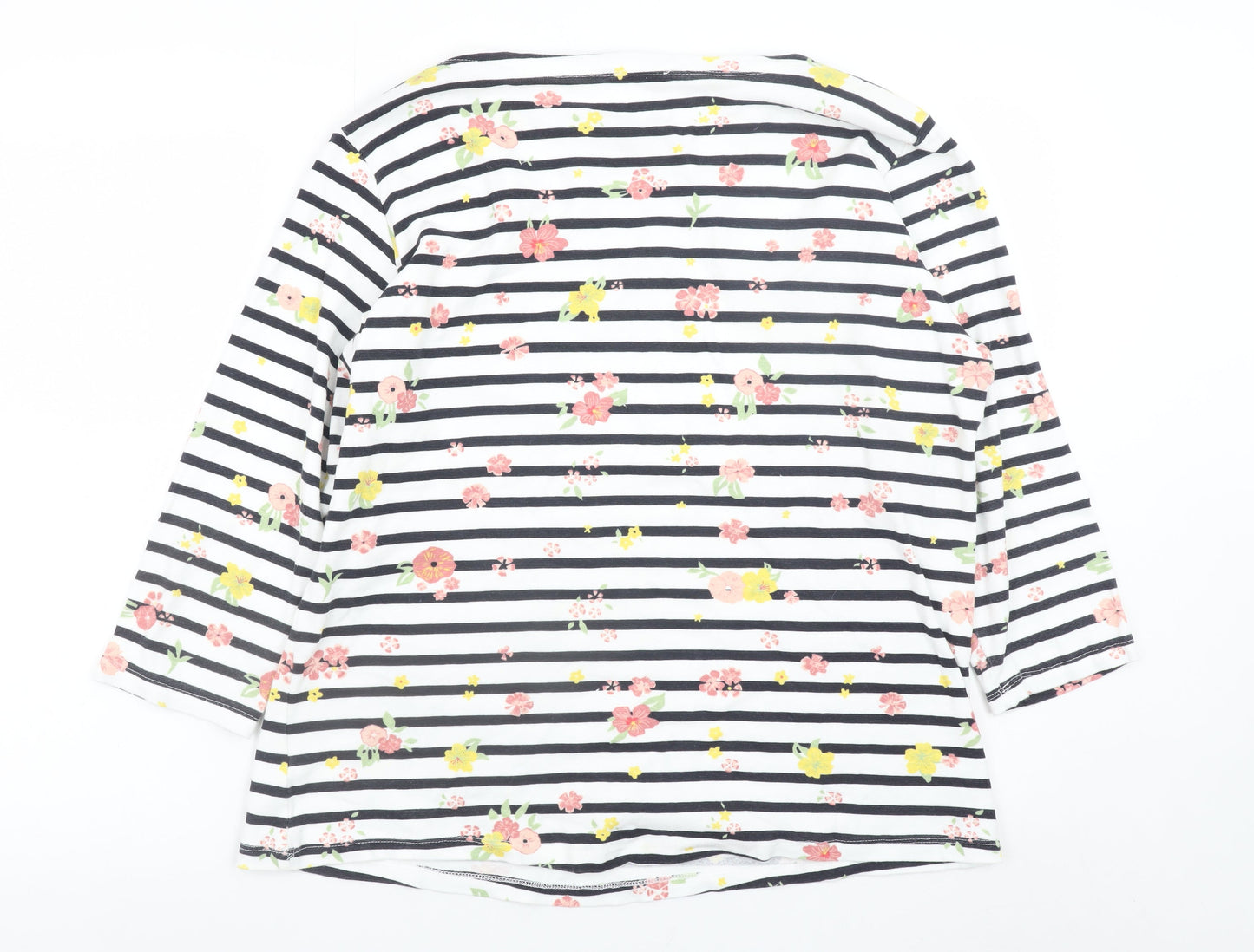 Roman Women’s Multicoloured Floral Striped Jersey T-Shirt Size 20