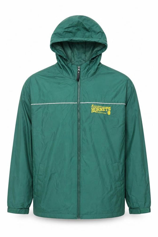 My Town Originals Men's Green Hooded Windbreaker Jacket Size S