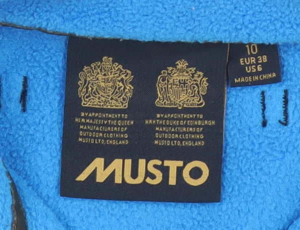 Musto Women's Blue Fleece Full Zip Jacket Size 10 Outdoor Warm