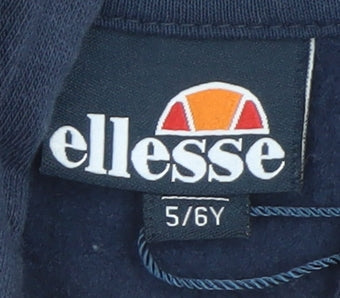 Ellesse Boys Blue Short Sleeve Pullover Hoodie Size 5-6 Years