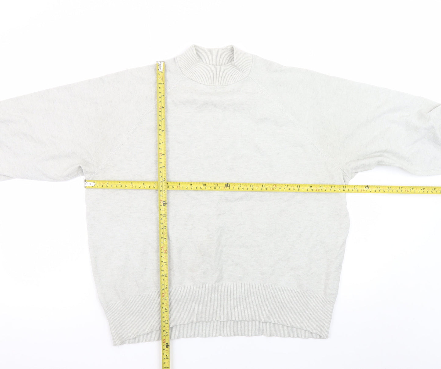 F&F Women's Grey Mock Neck 3/4 Sleeve Bow Jumper Size 14