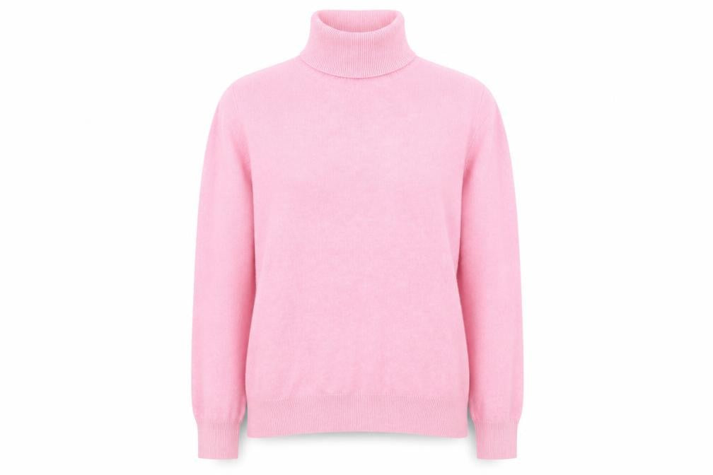 Marks and Spencer Women's Pink Roll Neck Knit Jumper Medium