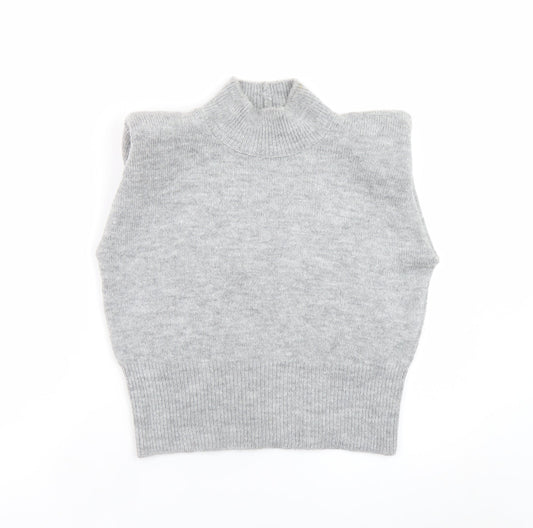 ASOS Design Women's Grey Mock Neck Sleeveless Pullover Jumper M