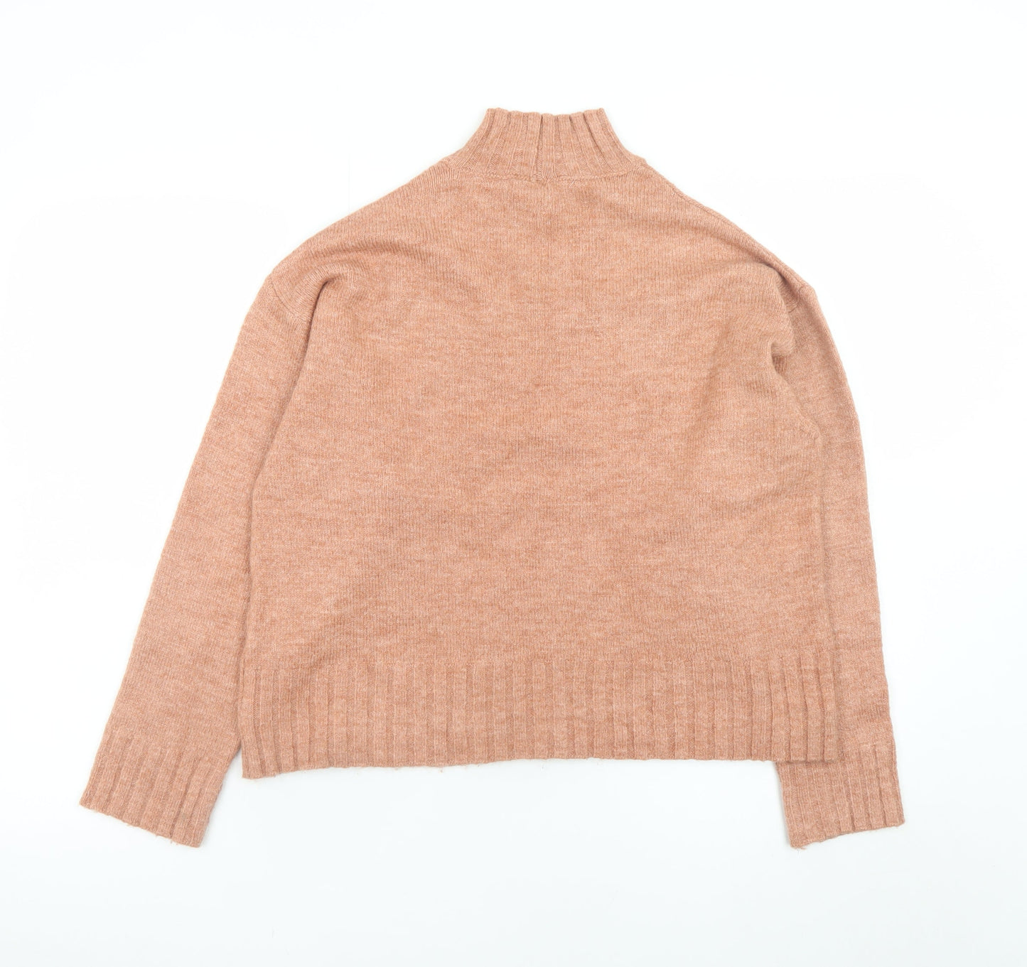 New Look Womens Beige Mock Neck Long Sleeve Knit Jumper Size S