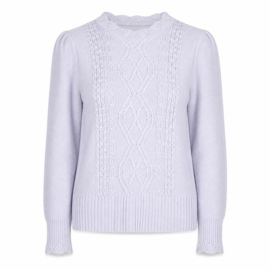 Oasis Women’s Purple Cotton Cable-Knit Jumper Size 12