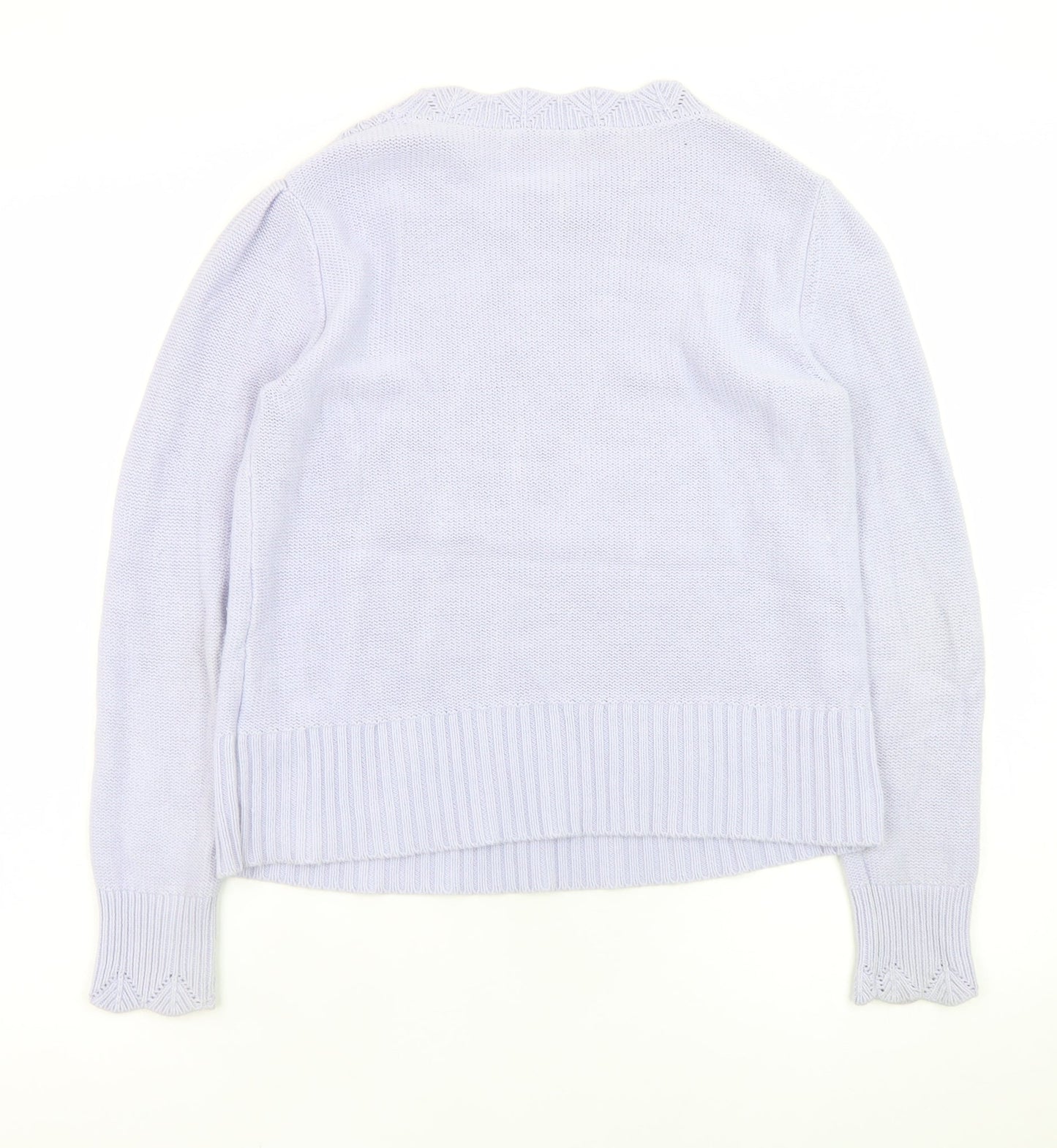 Oasis Women’s Purple Cotton Cable-Knit Jumper Size 12