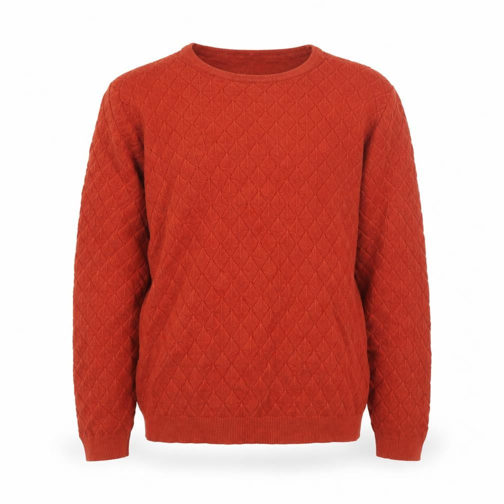 Warehouse Boys Rust Diamond Knit Jumper Size 6 Crew Neck Pullover