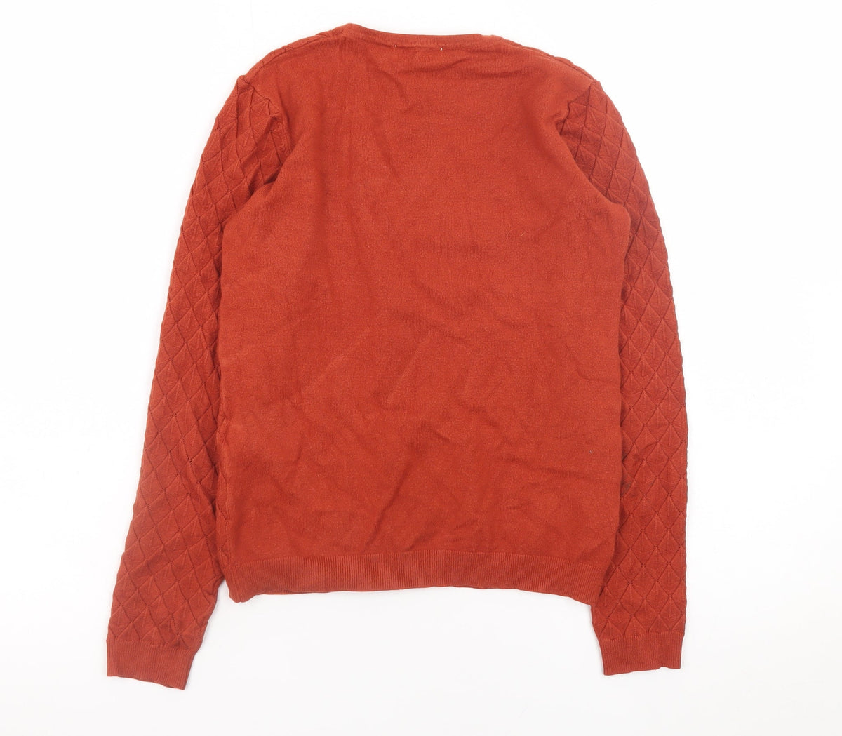 Warehouse Boys Rust Diamond Knit Jumper Size 6 Crew Neck Pullover