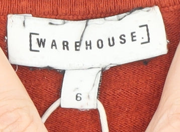 Warehouse Boys Rust Diamond Knit Jumper Size 6 Crew Neck Pullover