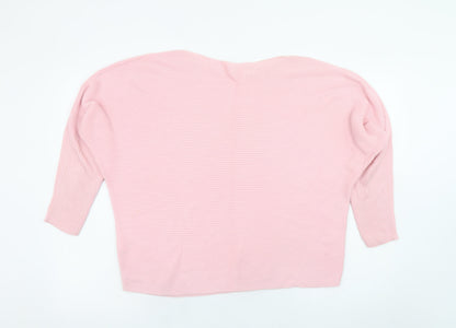 Lace Label Womens Pink XS Relaxed Knit Pullover Jumper