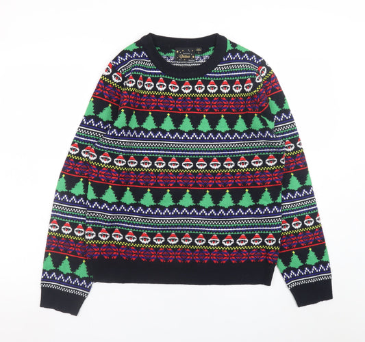 Brave Soul Womens Multicoloured L Christmas Fair Isle Knit Jumper
