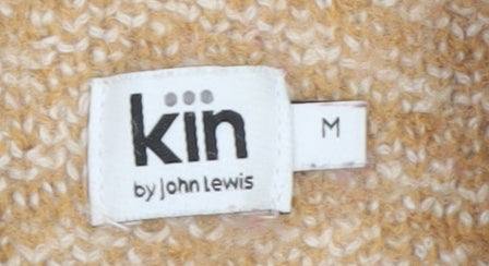 Kin by John Lewis Women's Beige Mock Neck Geometric Wool Blend Jumper M