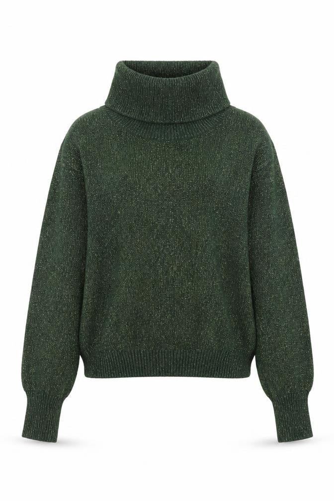 Mango Basics Women’s Green Roll Neck Long Sleeve Knit Jumper Size 8