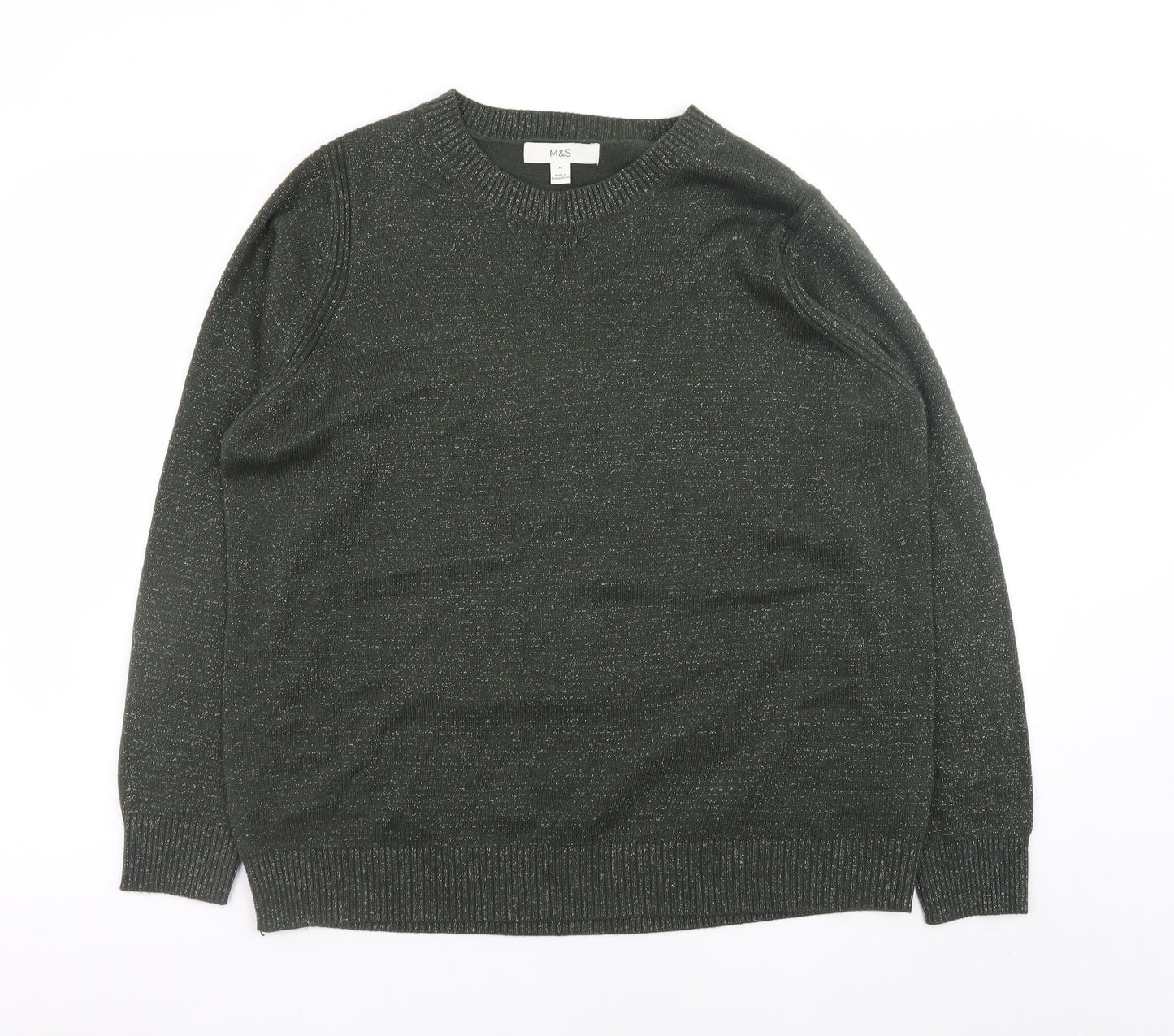 Marks and Spencer Women’s Green Crew Neck Acrylic Knit Jumper M