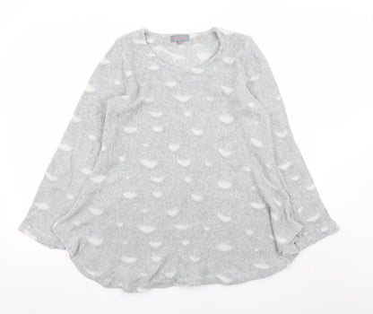 Sahara Womens Grey Round Neck Knit Pullover Jumper Size S
