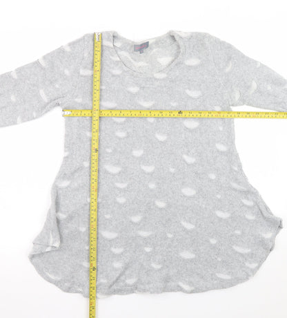 Sahara Womens Grey Round Neck Knit Pullover Jumper Size S