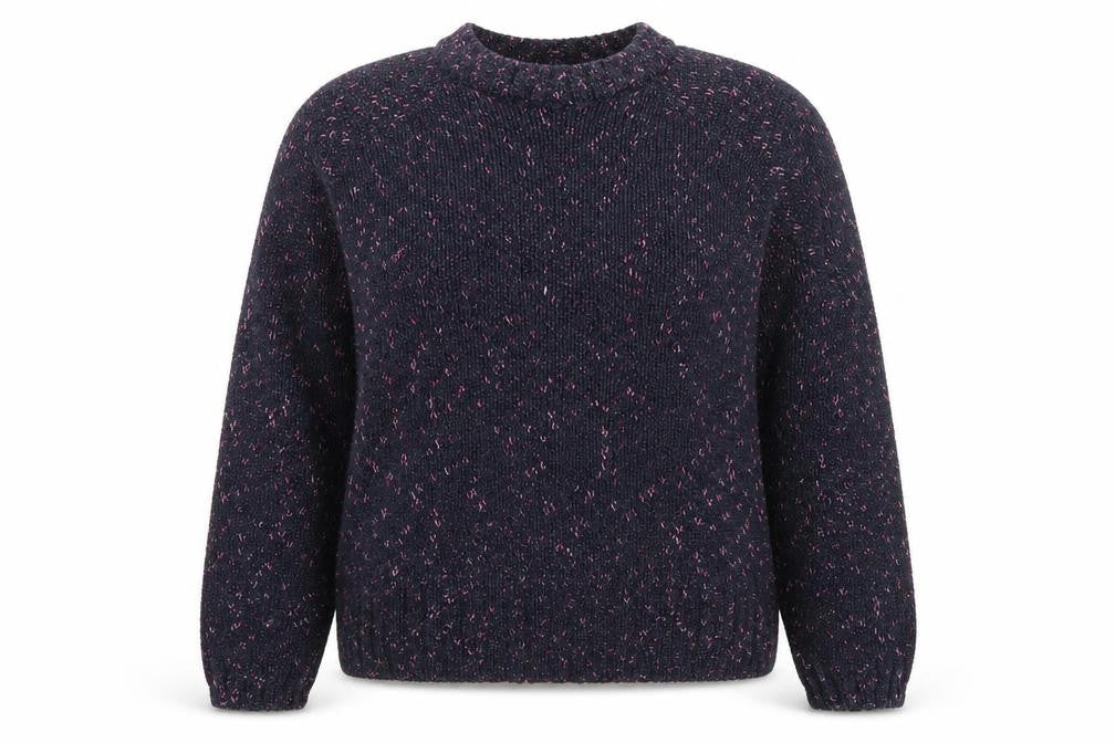 Marks & Spencer Womens Black Size 18 Chunky Knit Crew Neck Jumper