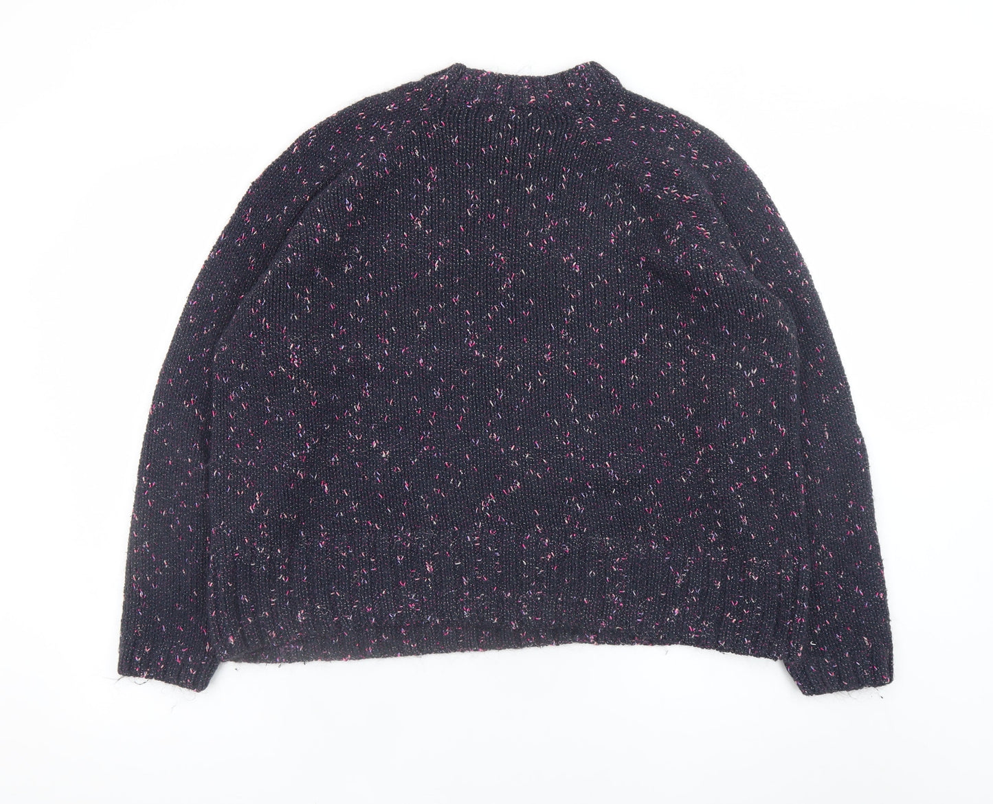 Marks and Spencer Womens Black Size 18 Chunky Knit Crew Neck Jumper