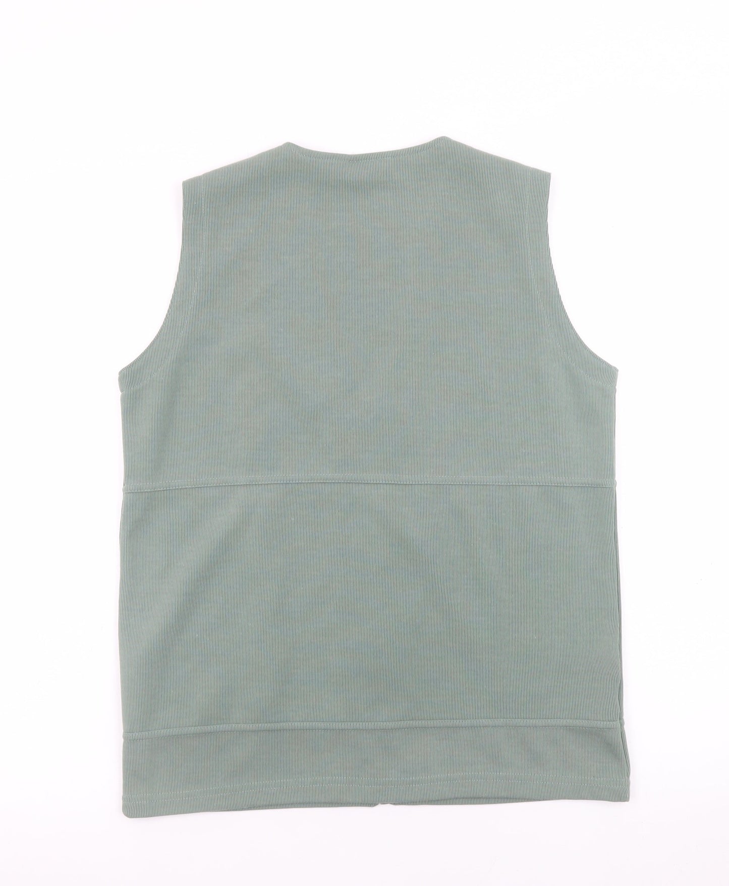 Cotswold Collections Women Green Zip Front Sleeveless Basic Tank Top S