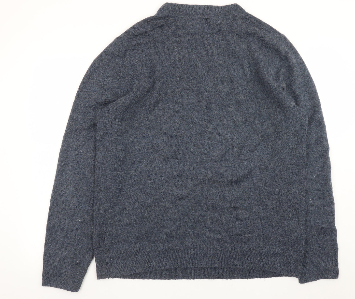 Fat Face Men's Blue Wool Blend Crew Neck Pullover Jumper Size L
