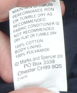 Marks and Spencer Men's Navy Blue 2XL Sleeveless Full Zip Cotton Vest