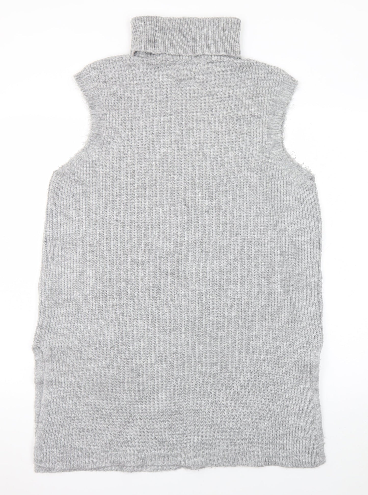 ONLY Women’s Grey Knit Sleeveless Roll Neck Jumper Dress Size L
