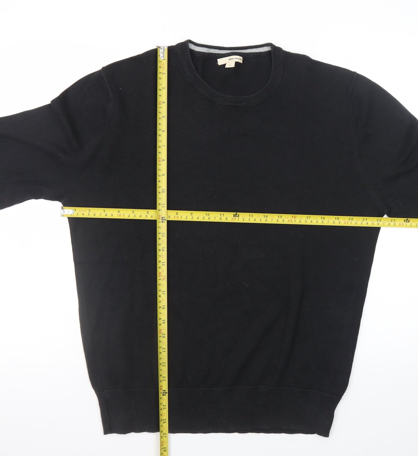 DKNY Jeans Men’s Black XL Cotton Crew Neck Pullover Jumper