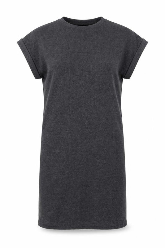 Zara Women Grey S T-Shirt Dress Short Sleeve Casual Jersey
