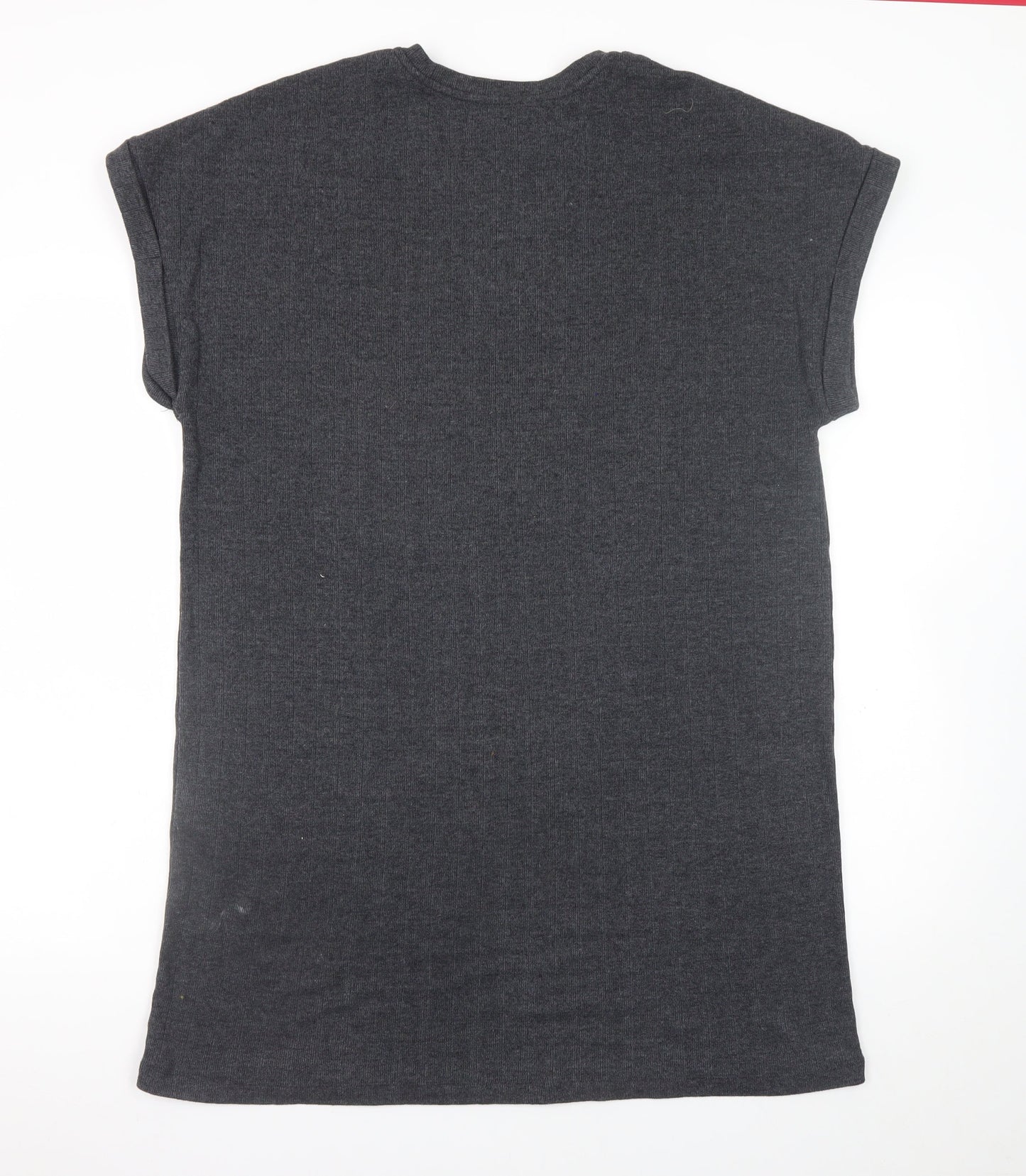Zara Women Grey S T-Shirt Dress Short Sleeve Casual Jersey